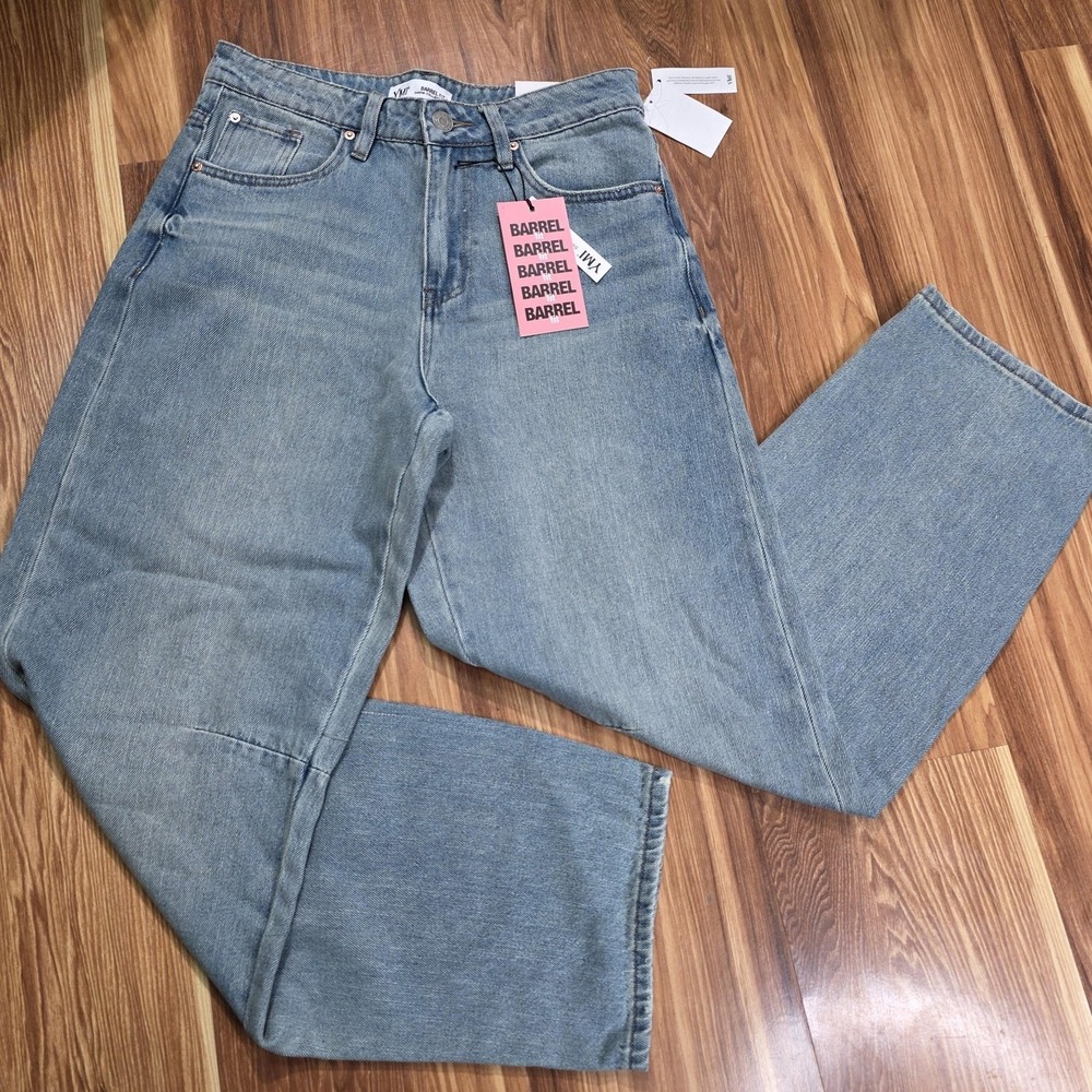 YMI Barrel Fit Jeans Juniors 5/27‎ Blue High Rise Relaxed Barrel Leg Denim